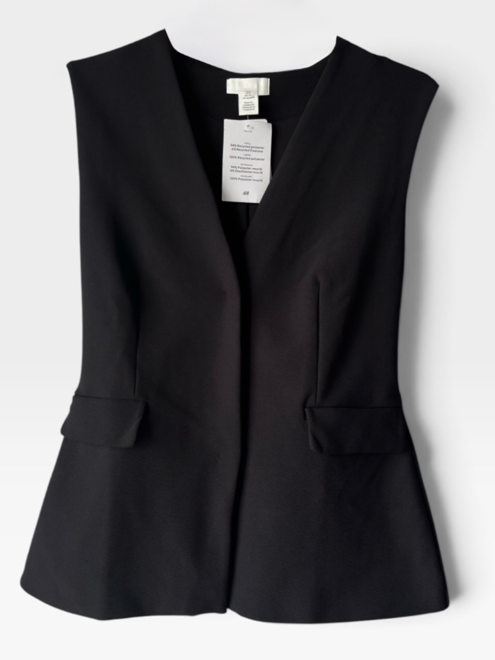 H&M Black Sleeveless Blazer Vest